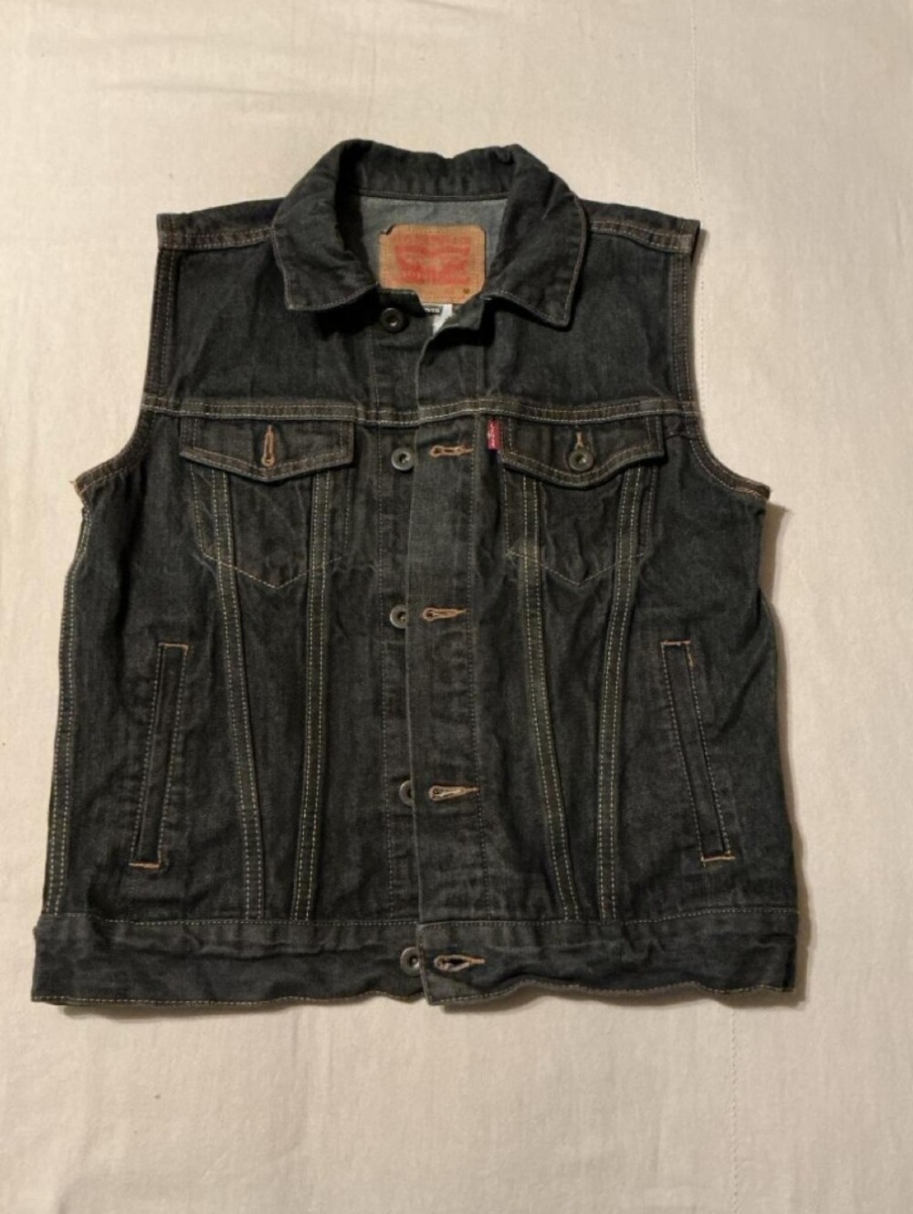 Levi's Dark Blue Denim Sleeveless Trucker Vest